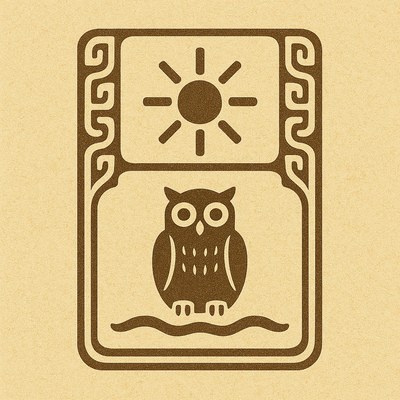 Sun and Owl — emblem of the Path of Illumination and Wisdom